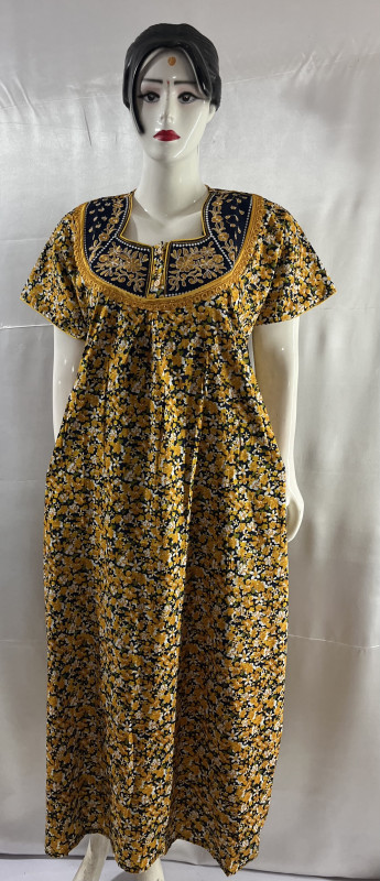 COTTON EMBRADE WORK NIGHTIES