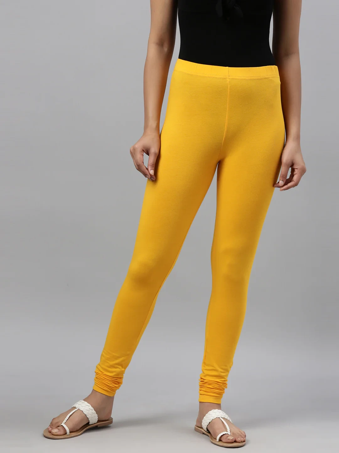 GO COLORS CHUDIDHAR LEGGING (YELLOW COLOUR)