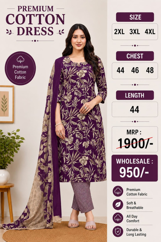 COTTON CHURIDAR DRESSES