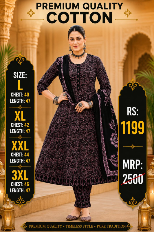 COTTON ANARKALI DRESS