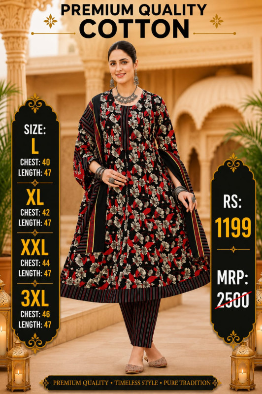 COTTON ANARKALI DRESS
