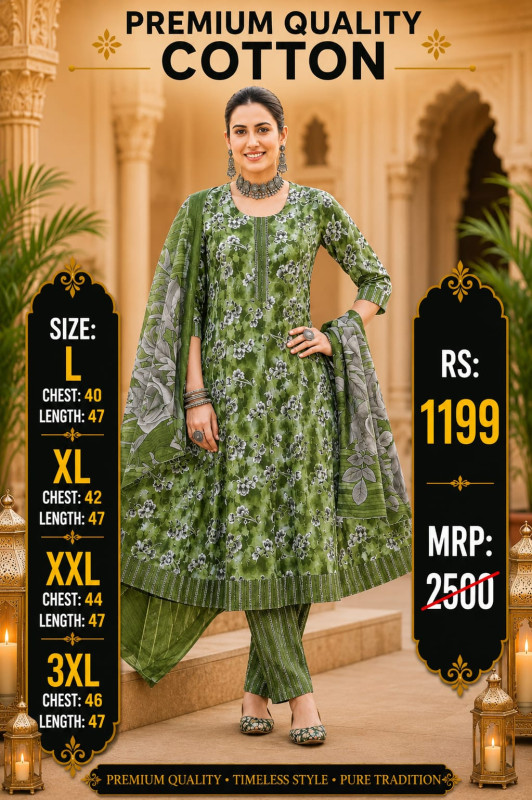COTTON ANARKALI DRESS