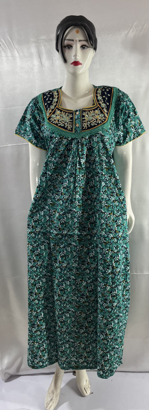 COTTON EMBRADE WORK NIGHTIES