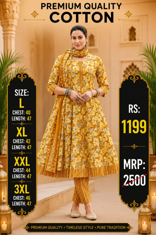 COTTON ANARKALI DRESS