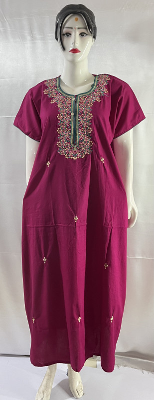 COTTON EMBROIDERY WORK NIGHTIES
