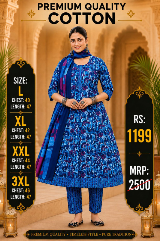 COTTON ANARKALI DRESS