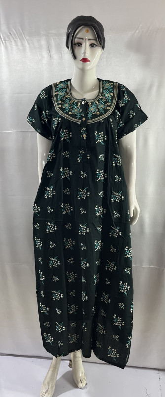 COTTON EMBRADE WORK NIGHTIES