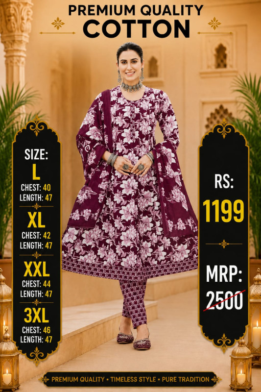COTTON ANARKALI DRESS
