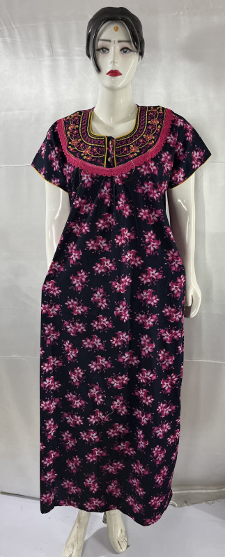 COTTON EMBROIDERY WORK NIGHTIES