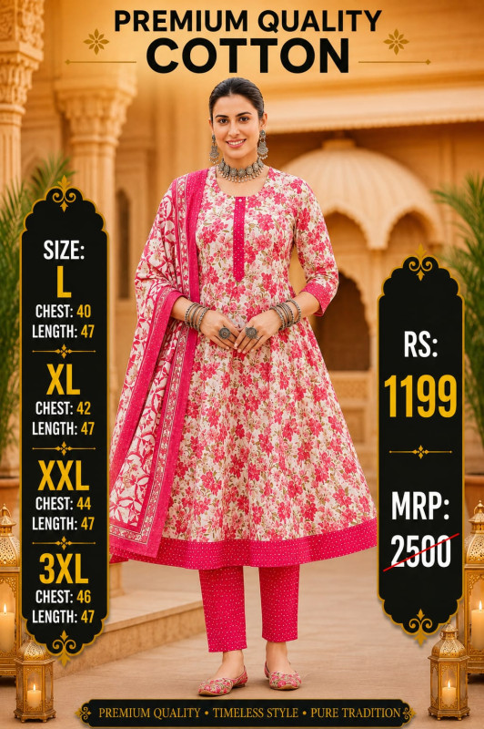 COTTON ANARKALI DRESS