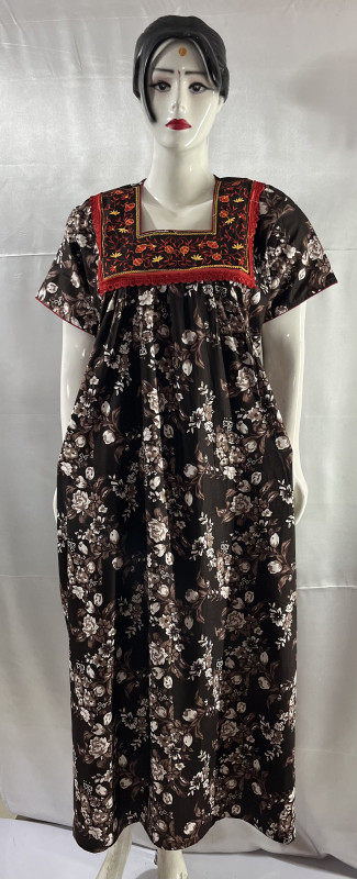 COTTON EMBRADE WORK NIGHTIES