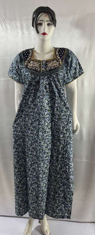 COTTON EMBRADE WORK NIGHTIES