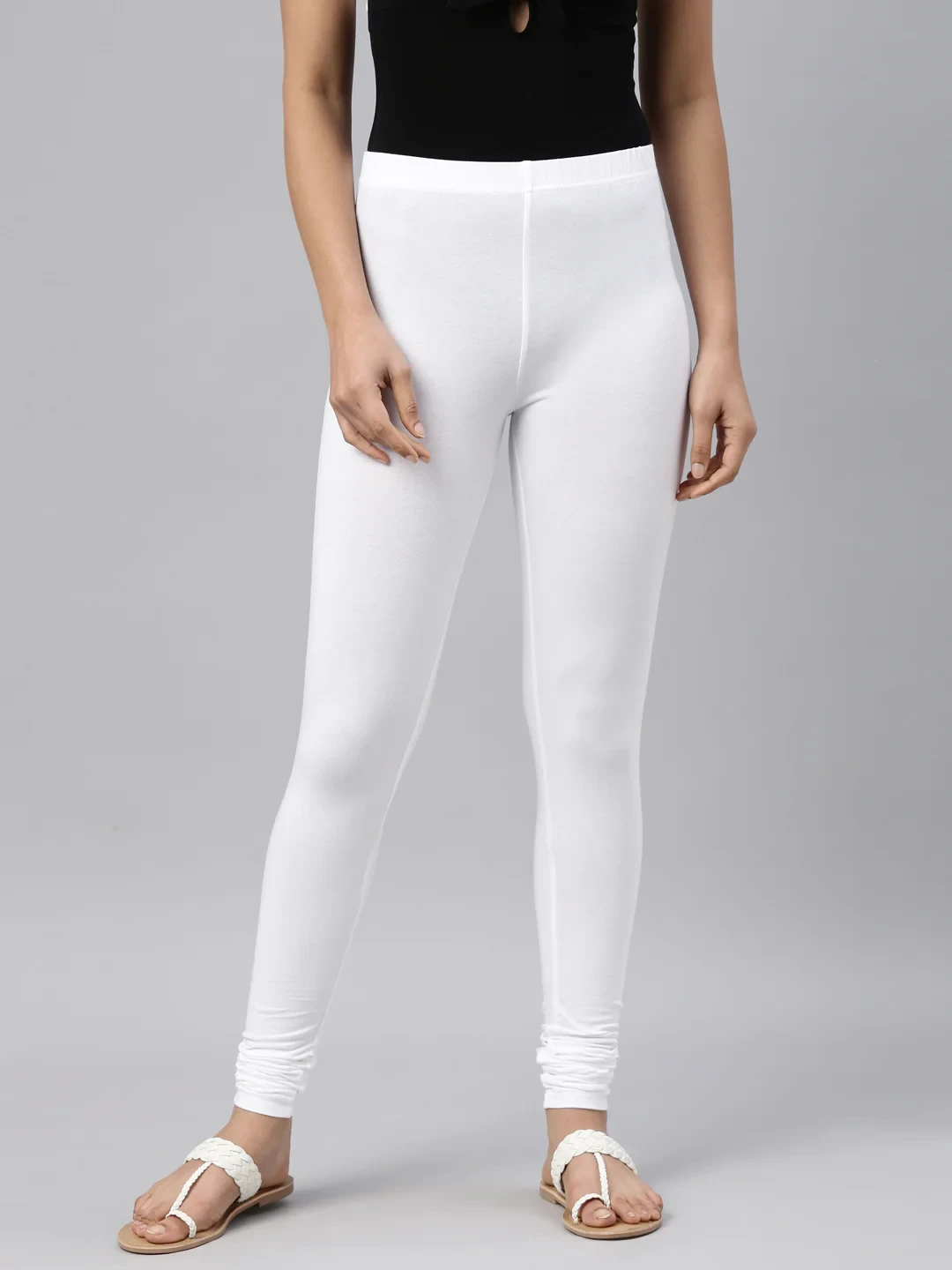 GO COLORS CHUDIDHAR LEGGING (WHITE COLOUR)