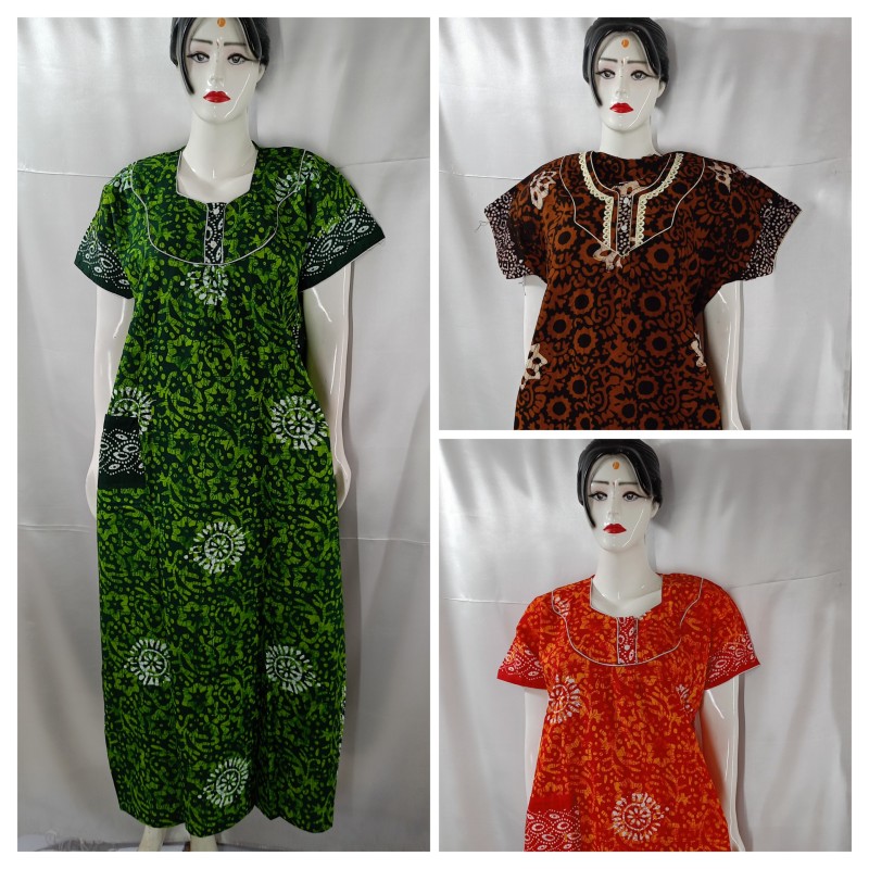 COTTON BATIK PRINT NIGHTIES (3 pcs)