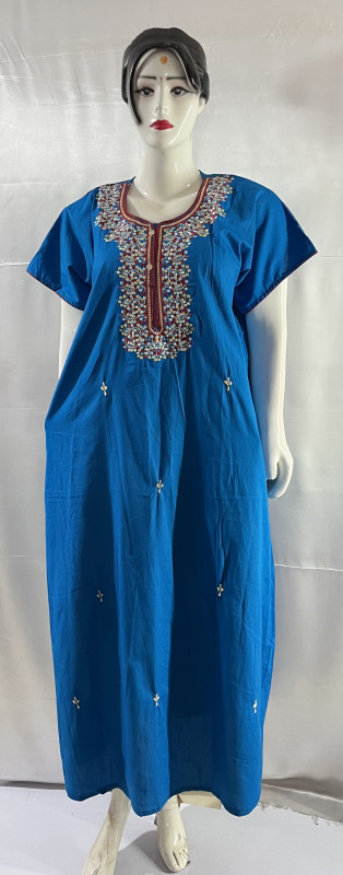 COTTON EMBRADE WORK NIGHTIES