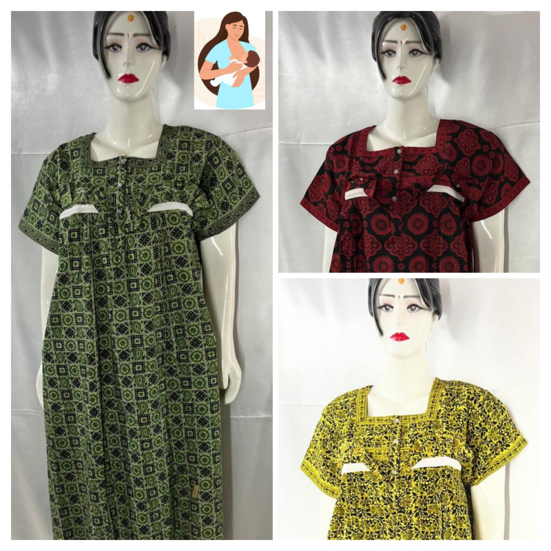 COTTON FEEDING NIGHTIES (3 PCS)