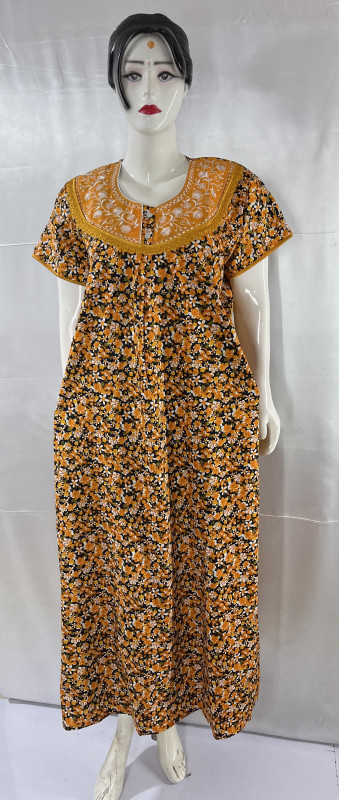 COTTON EMBROIDERY WORK NIGHTIES