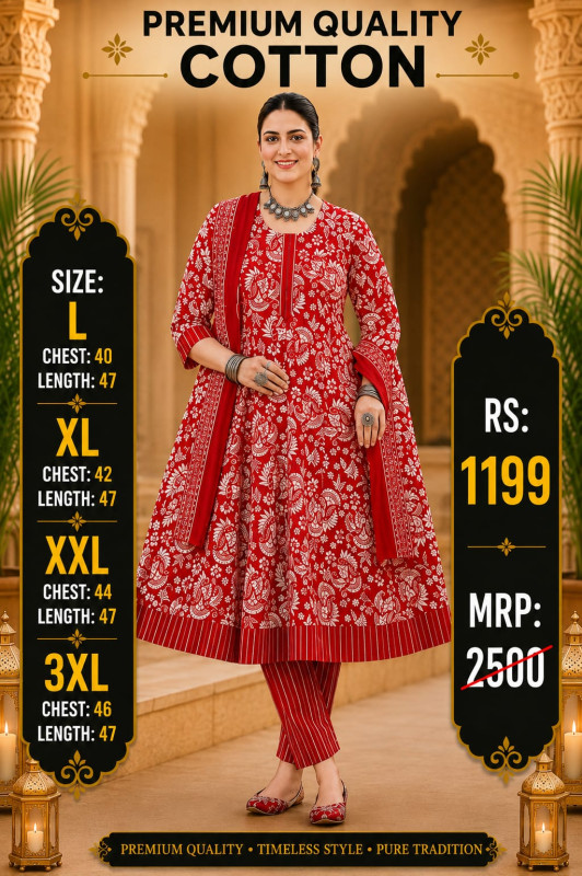 COTTON ANARKALI DRESS